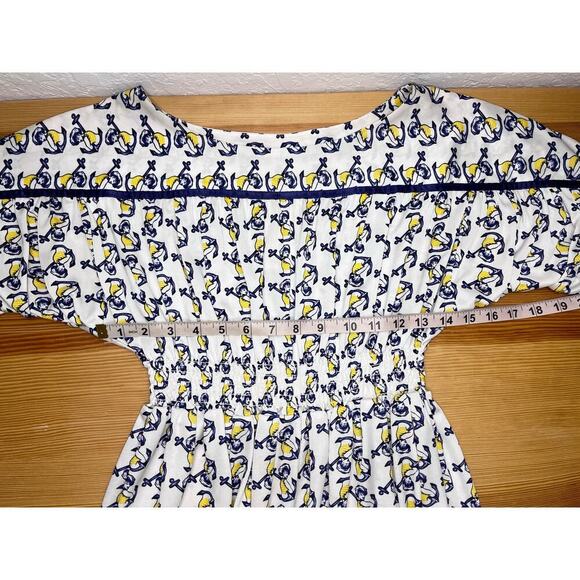 Betsey Johnson Vintage Sailor Anchor Print Boatneck Dress Size P (XS) - Picture 9 of 11